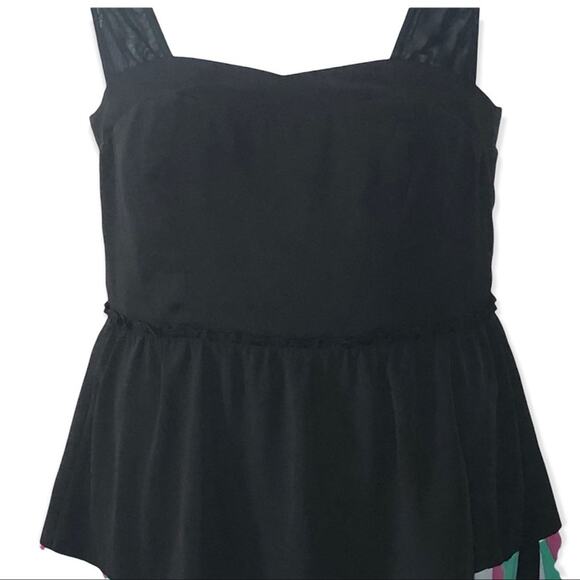 BCBGeneration Little Black Dress Sweetheart Neckline Colorblock Trim Size 10 - Picture 10 of 14